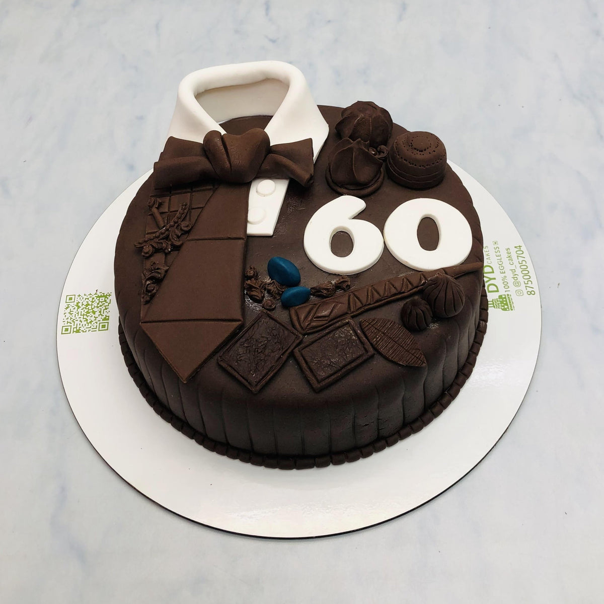 Chocolate Brown Gentleman Theme Cake