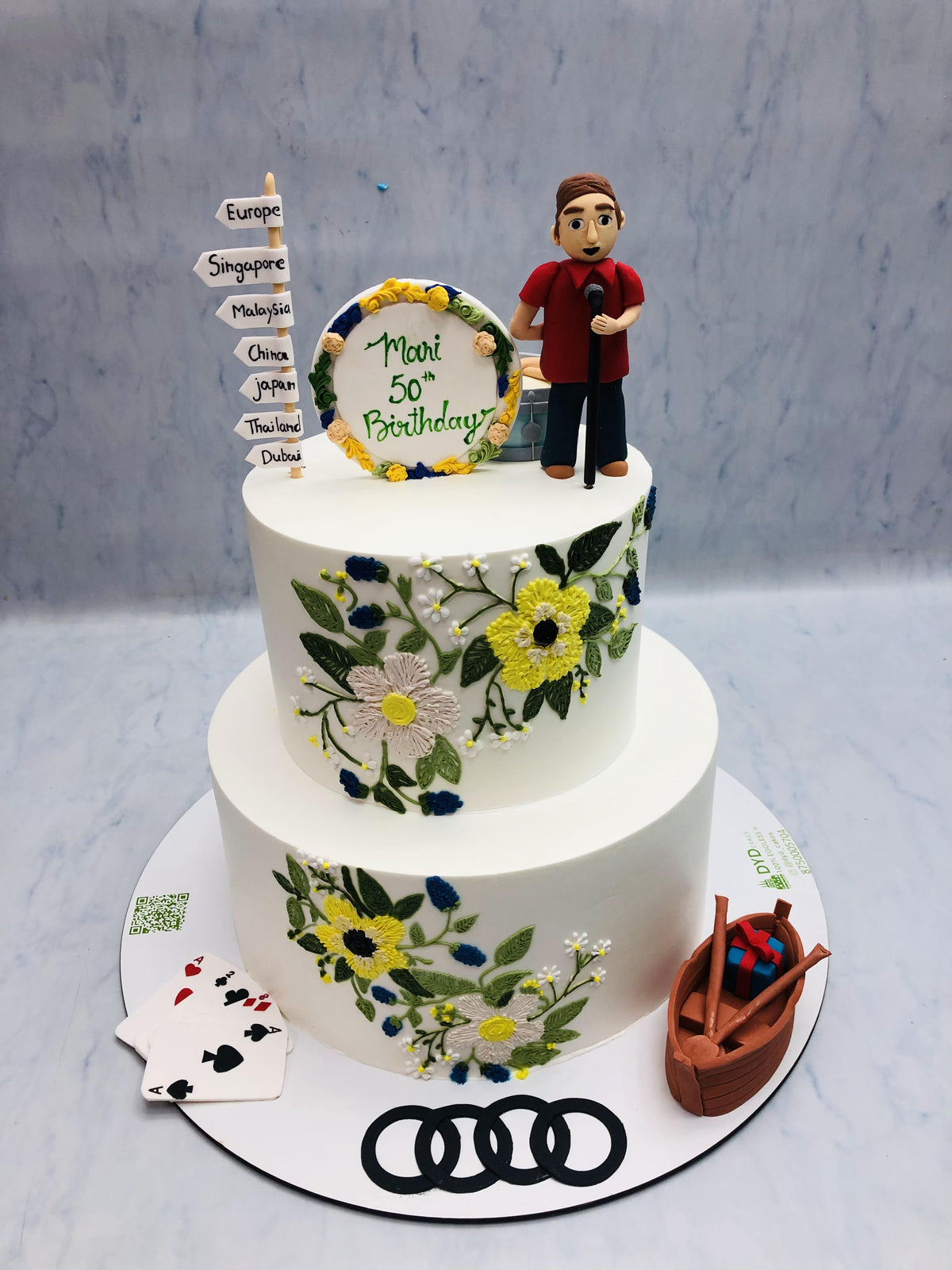 Beautiful Flowers Theme Traveler Cake