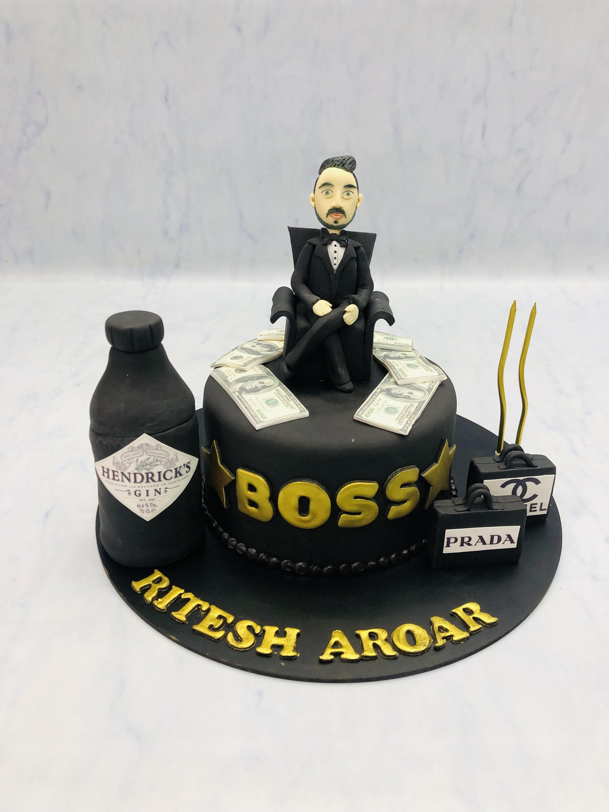 Businessman Theme Black Cake