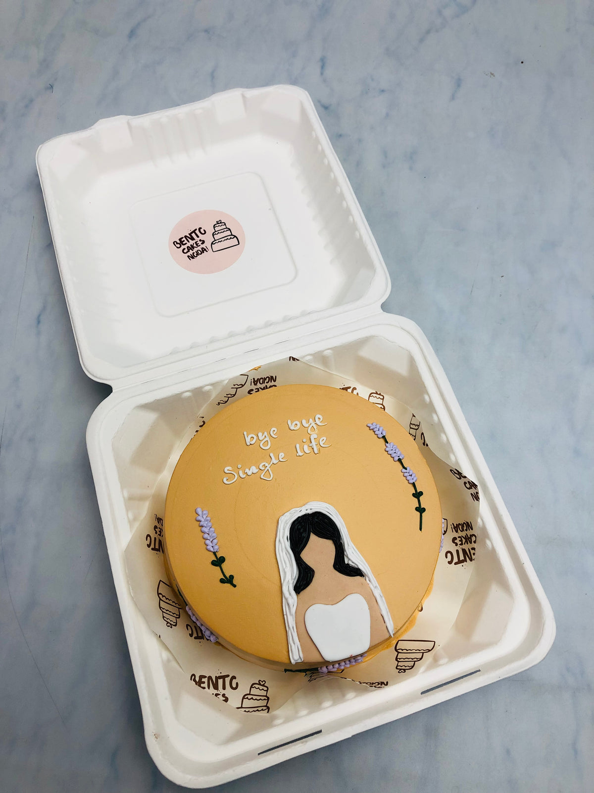 Bye Single Life Theme Bento Cake