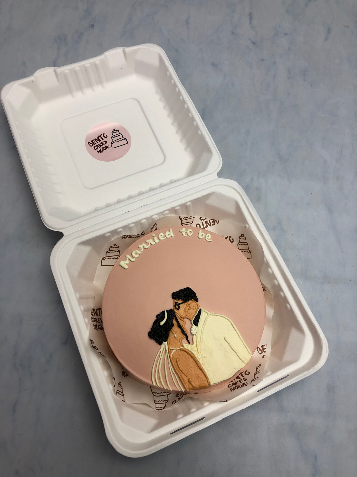 Married To Be Theme Bento Cake