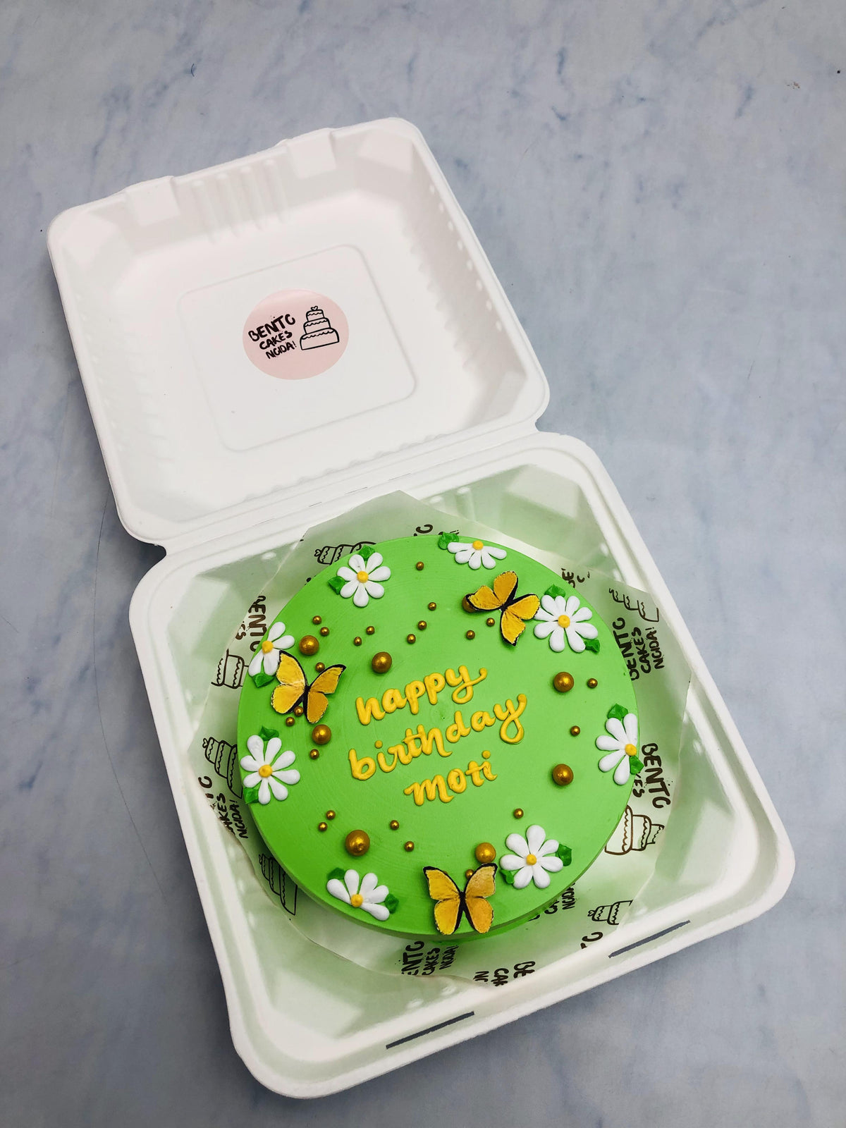 Floral Green Bento Cake