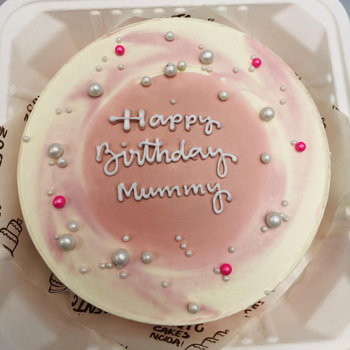 Vintage White Mother's Birthday Cake