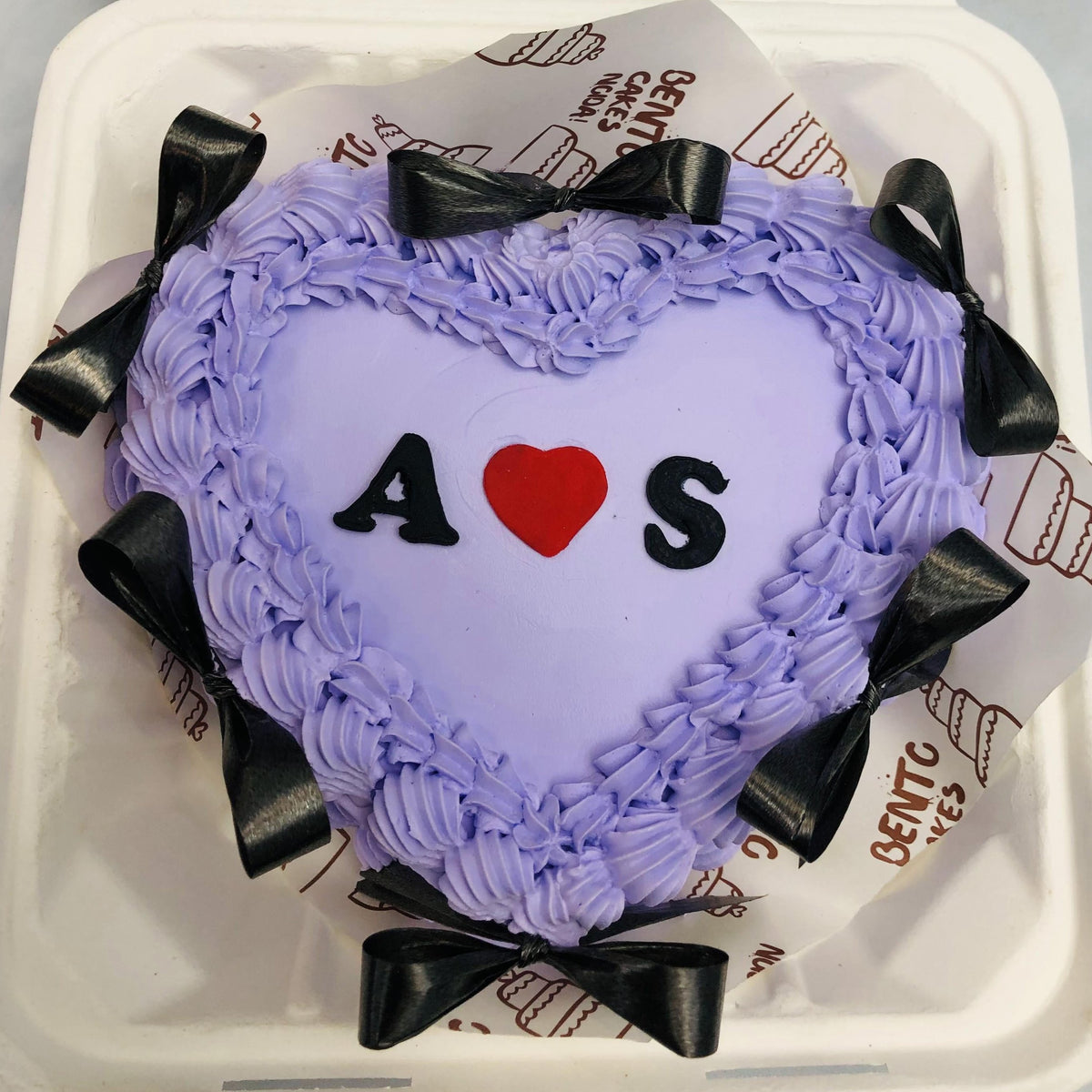 Blue Anniversary Heart Cake