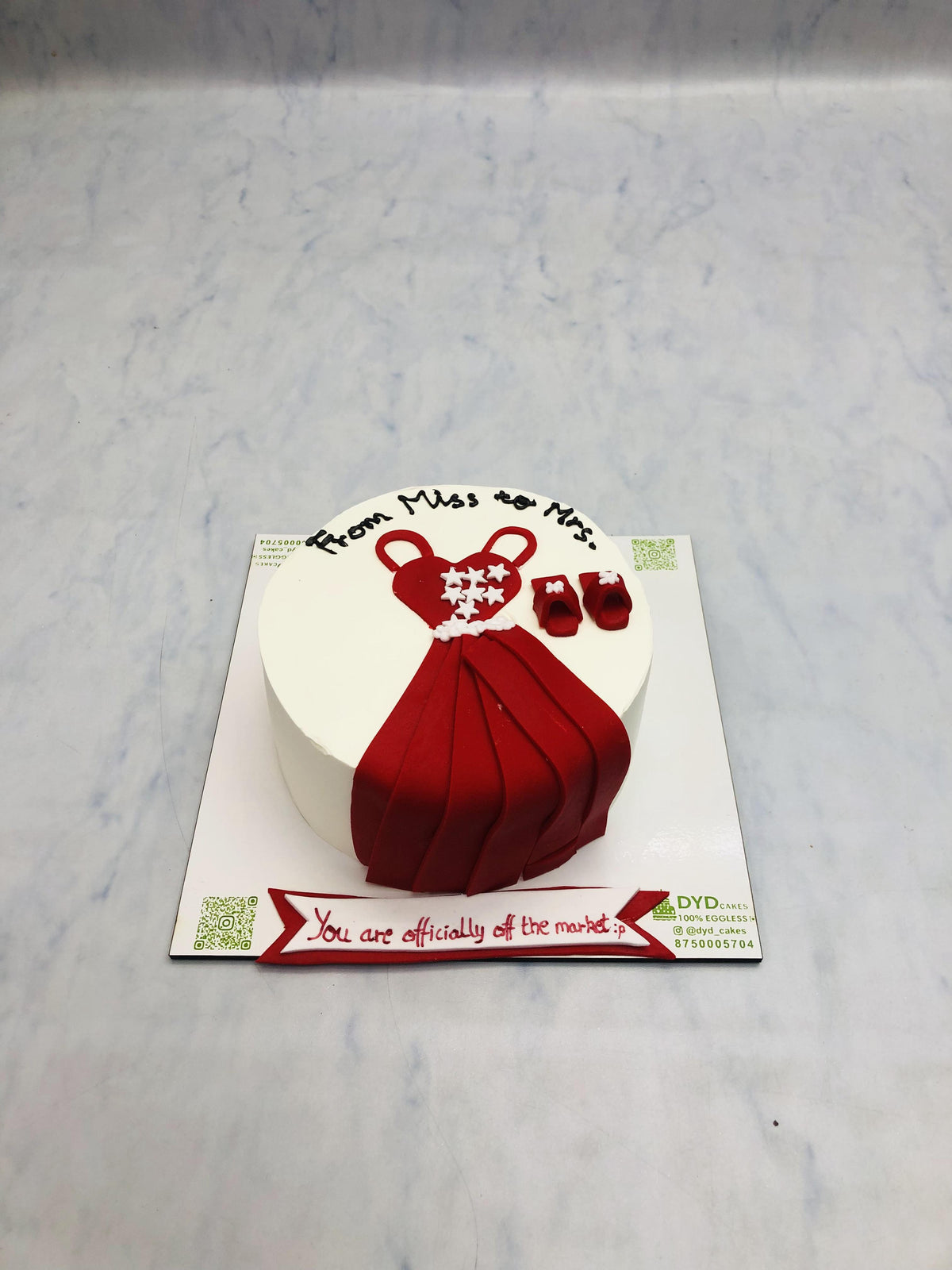 Bride To Be Red Dress Cake