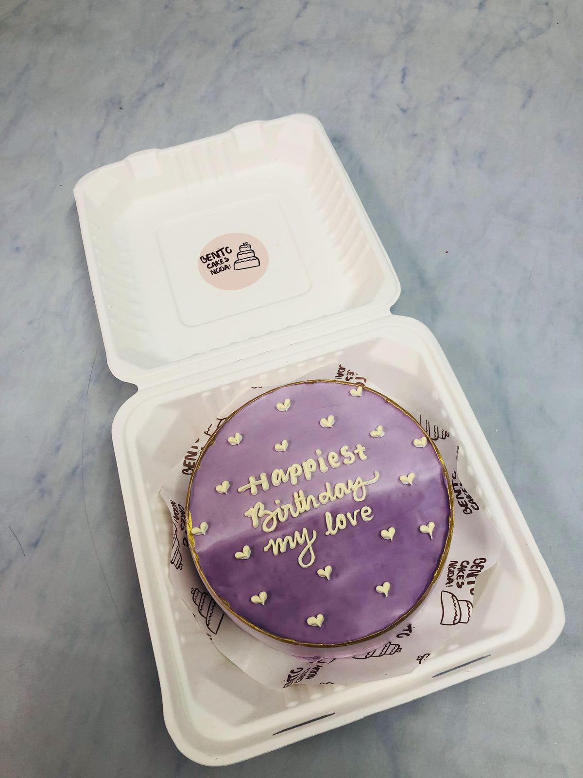 Vintage Purple Bento Cake