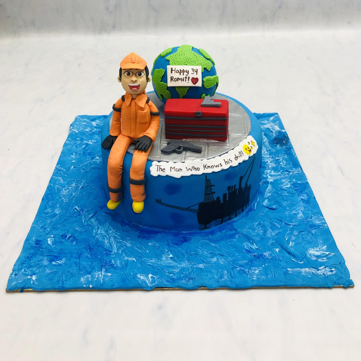 Oil Engineer Theme Cake