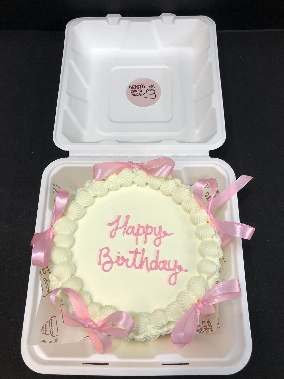 Vintage White Bento Cake for Birthday