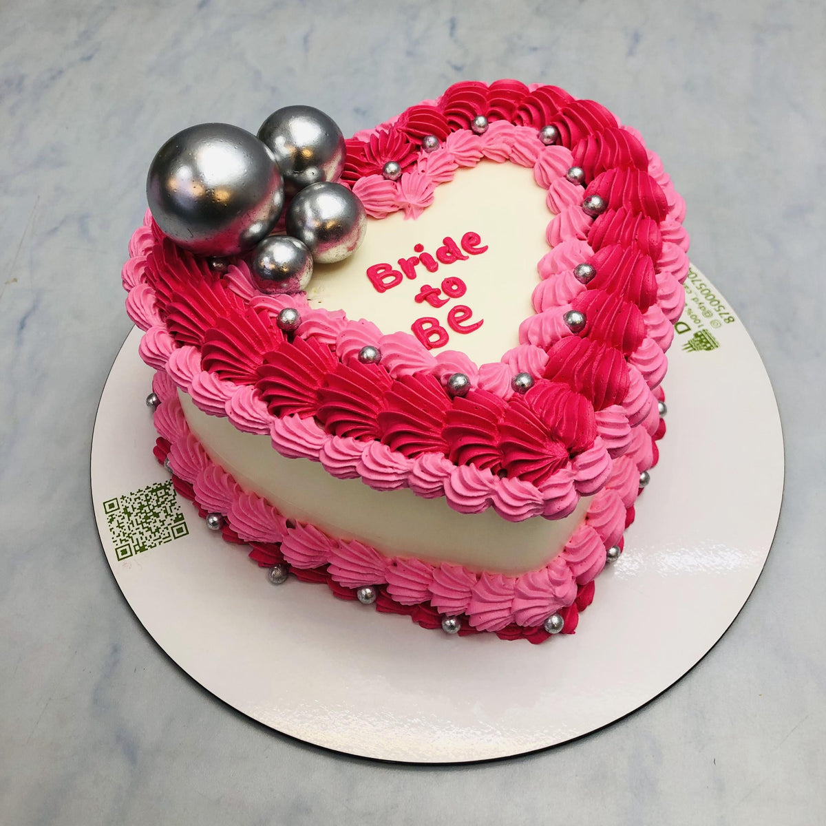 Bride To Be Theme Heart Cake