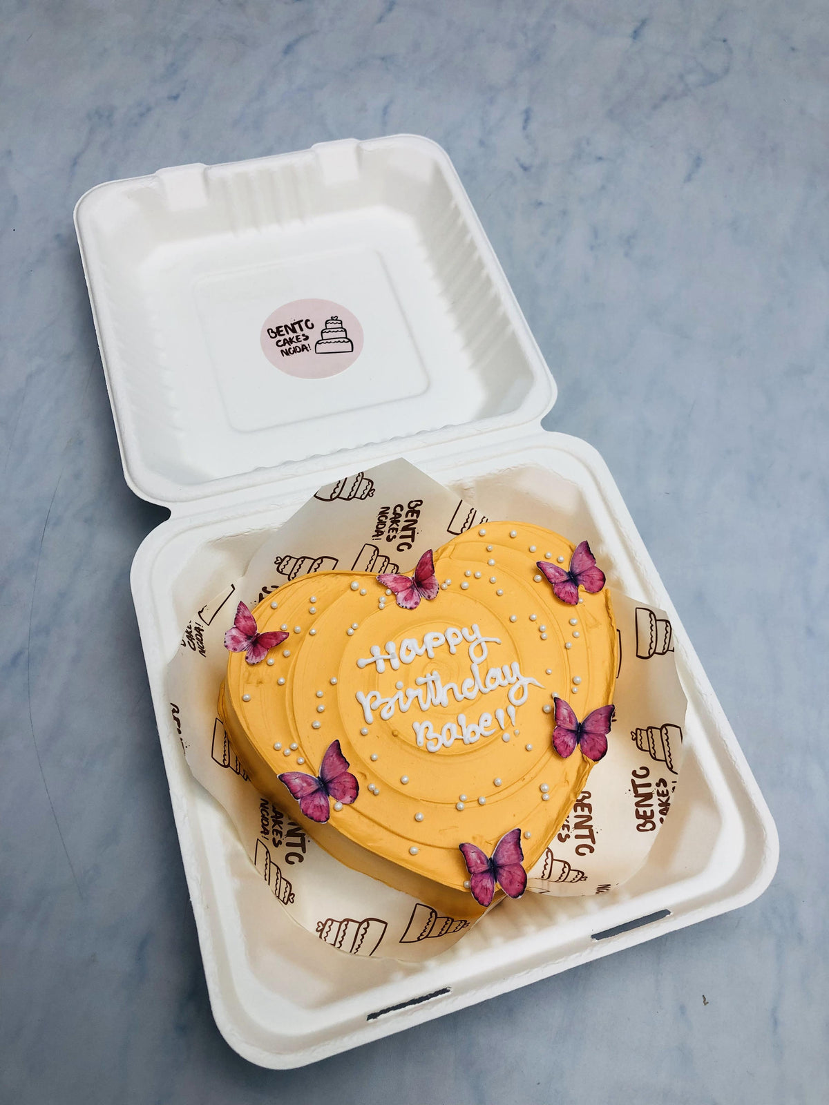 Butterfly Yellow Bento Cake