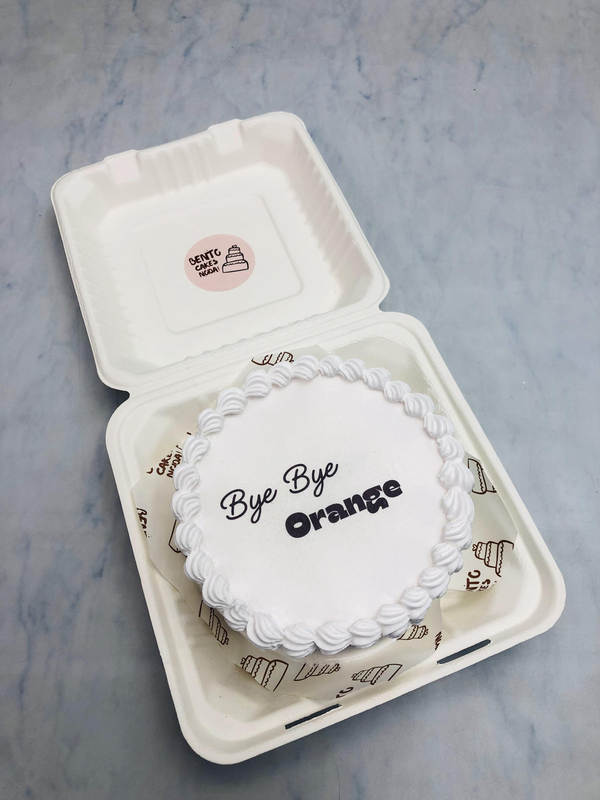 Basic White Custom Bento Cake