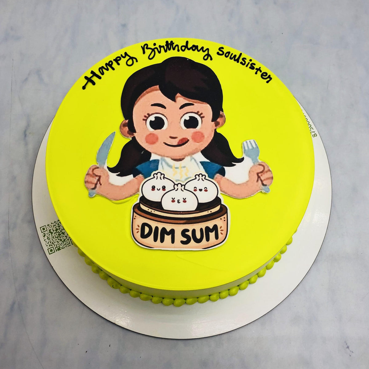 Dim Sum Theme Yellow Birthday Cake