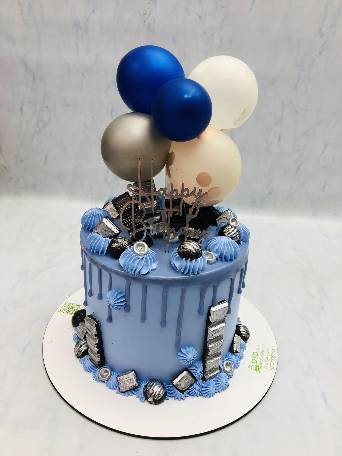 Chocolate Loaded Blue Balloon Cake