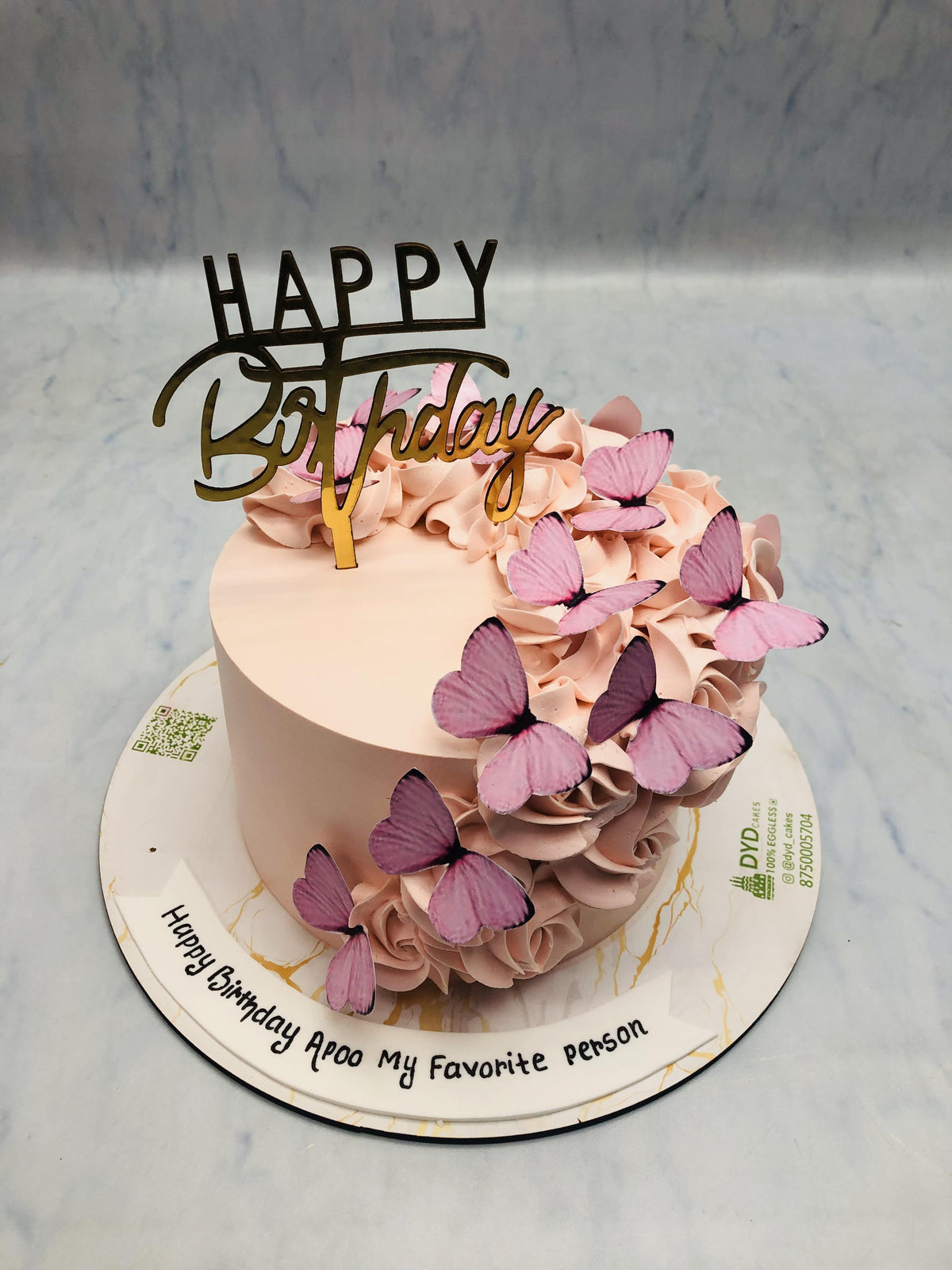 Butterfly Theme Truffle Cake