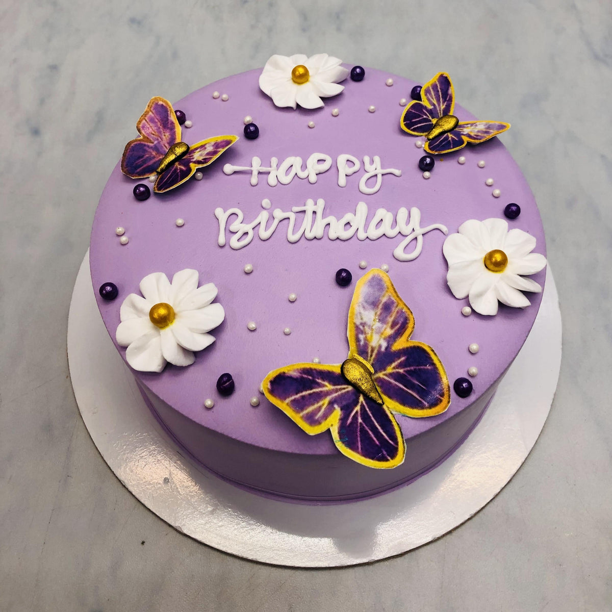 Butterfly Theme Purple Cake