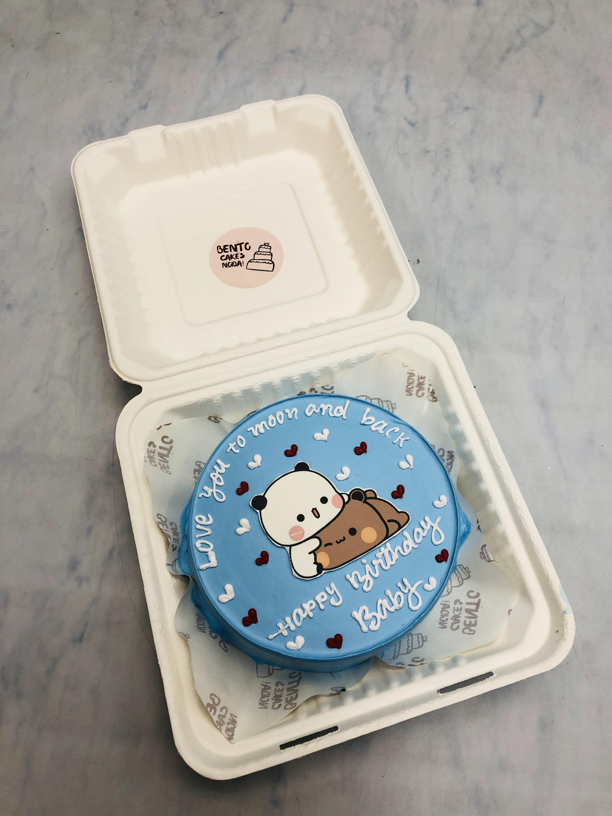 Lovely Bubu Dudu Blue Bento Cake