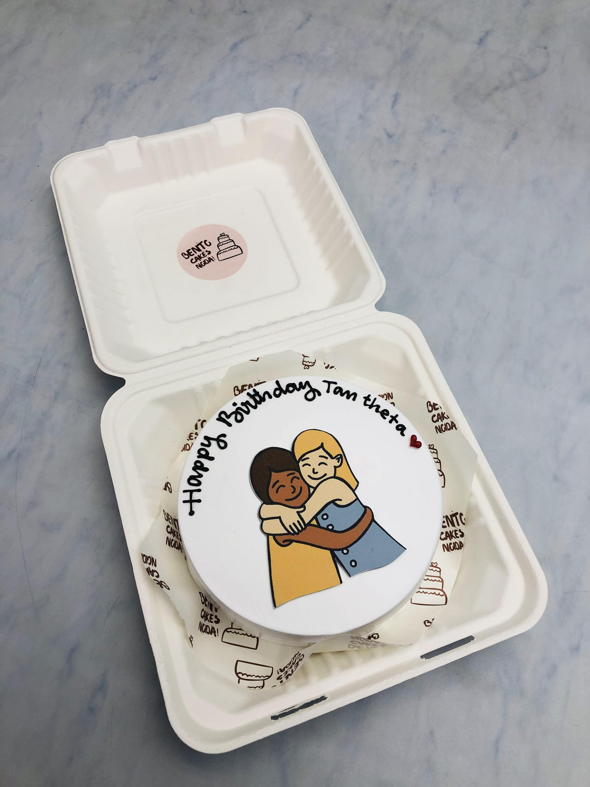 Friends Theme White Bento Cake