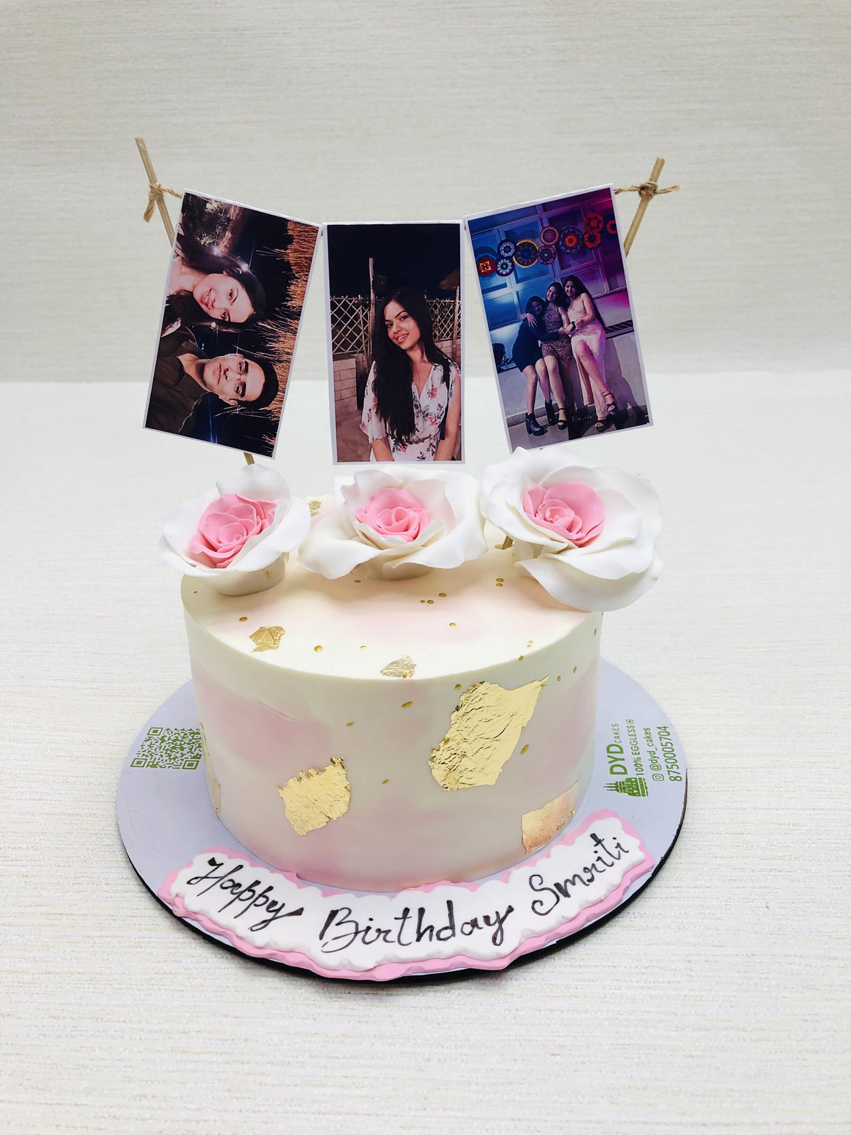 Aesthetic Light Pink Photo Cake