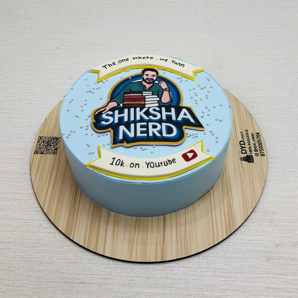 Shiksha Nerd Theme Blue Cake