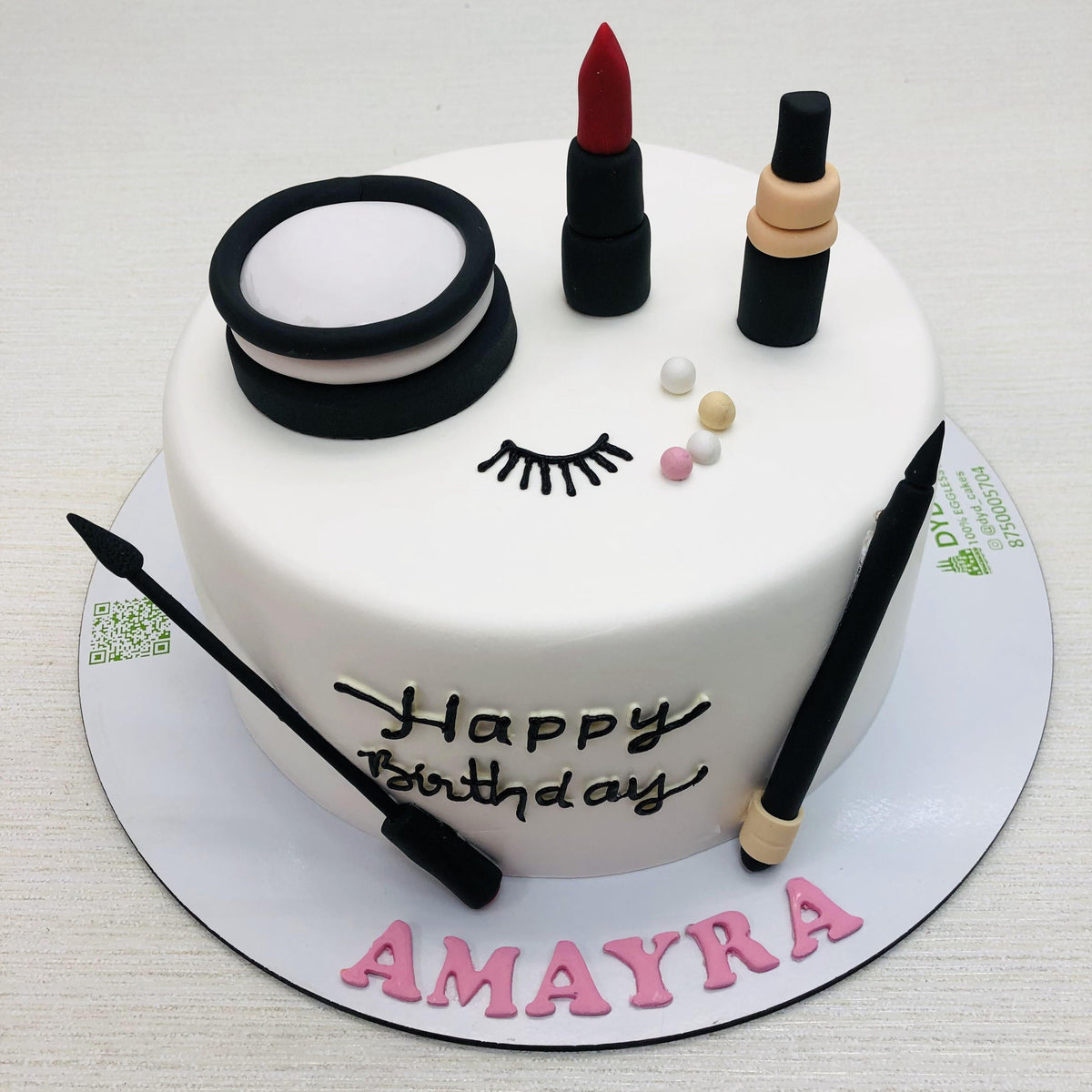 White Makeup Theme Cake