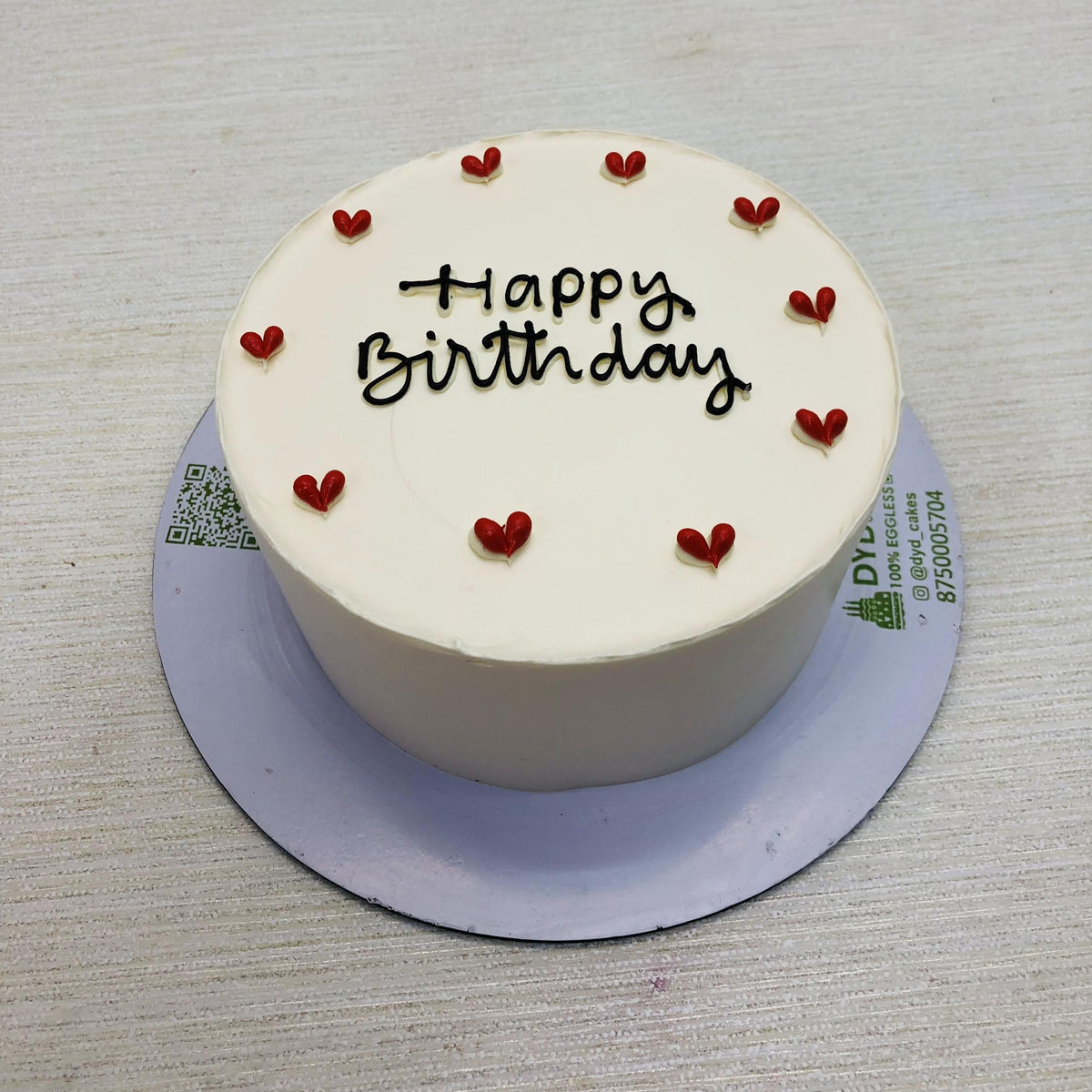 Red Hearts Basic White Cake