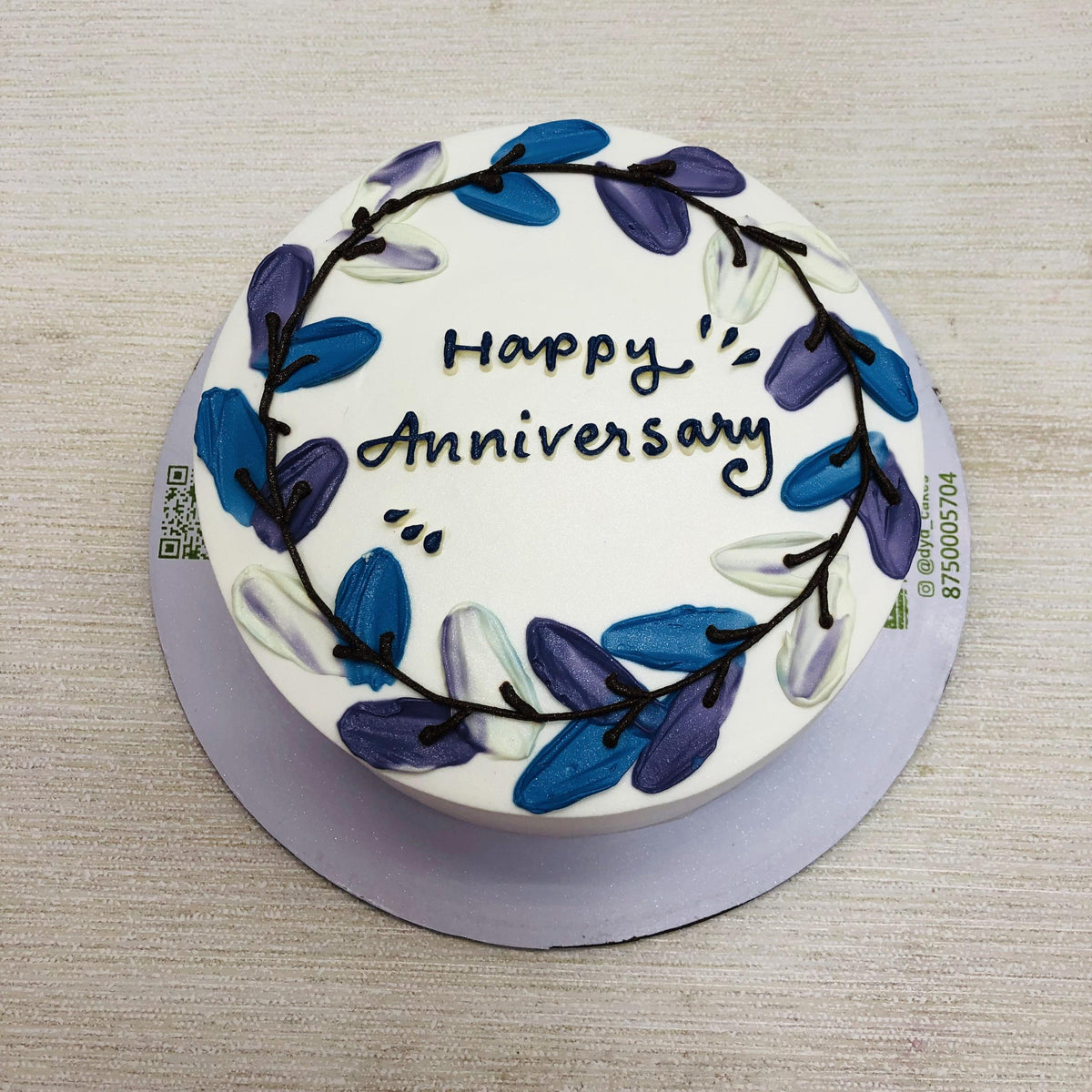 Colorful Flowers Anniversary Cake