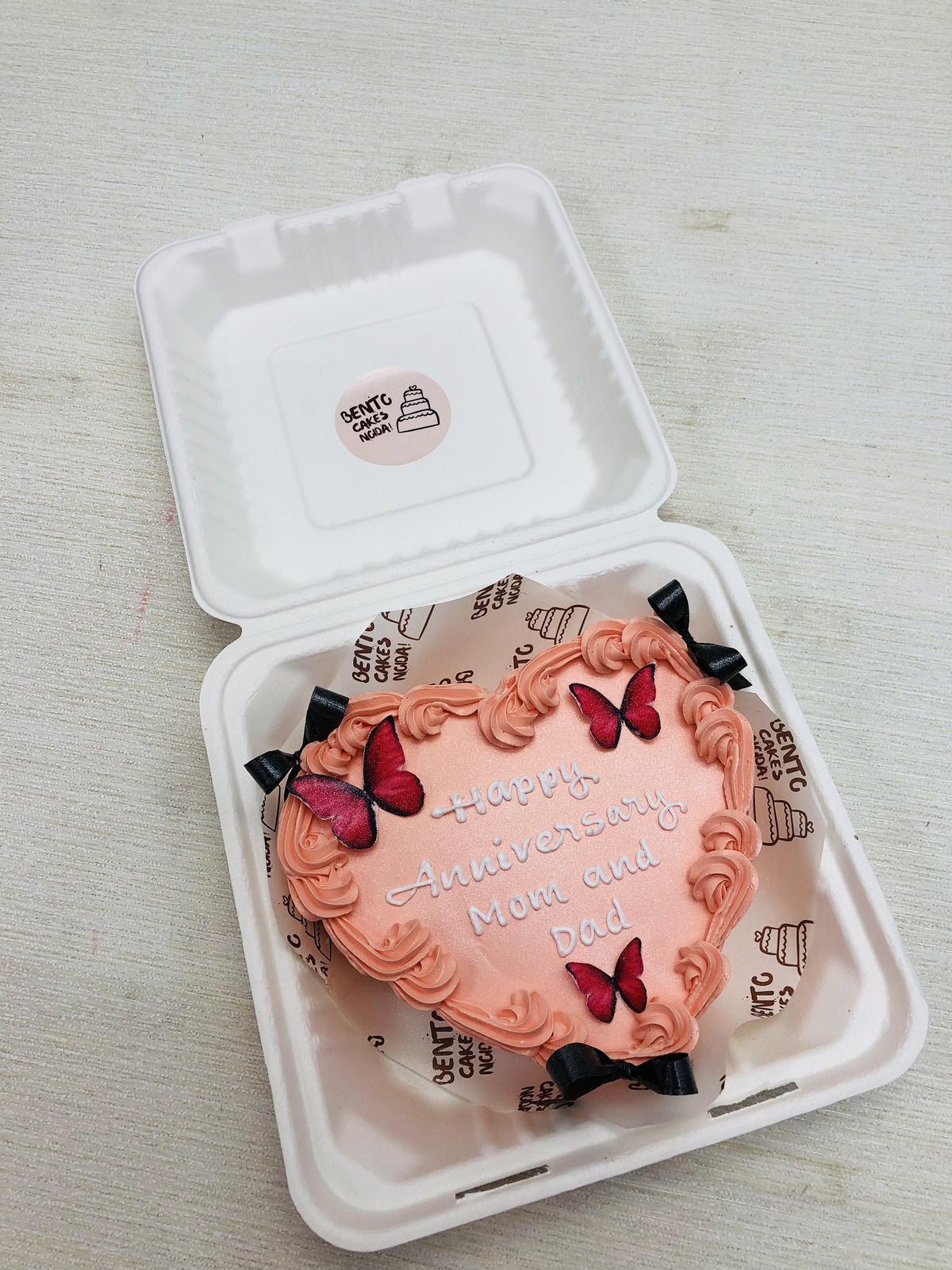 Anniversary Theme Beautiful Heart Bento Cake