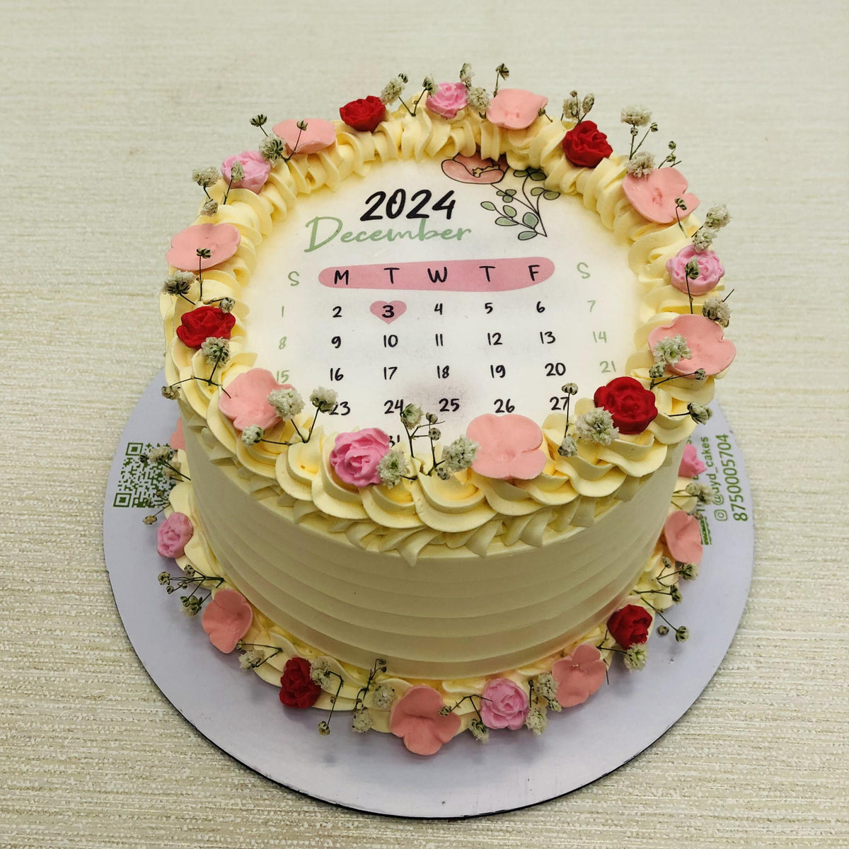 Floral Design Fire Cake