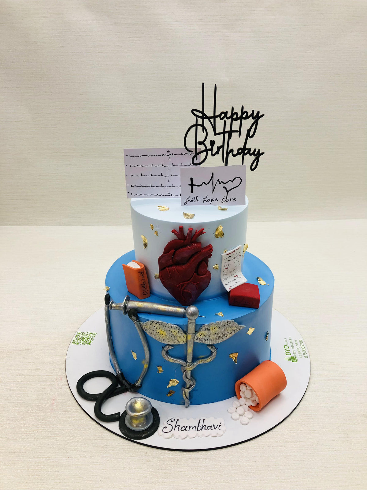 Realistic Doctors Theme Blue Cake