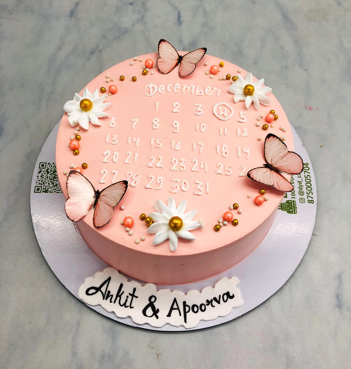 Floral Calendar Anniversary Cake