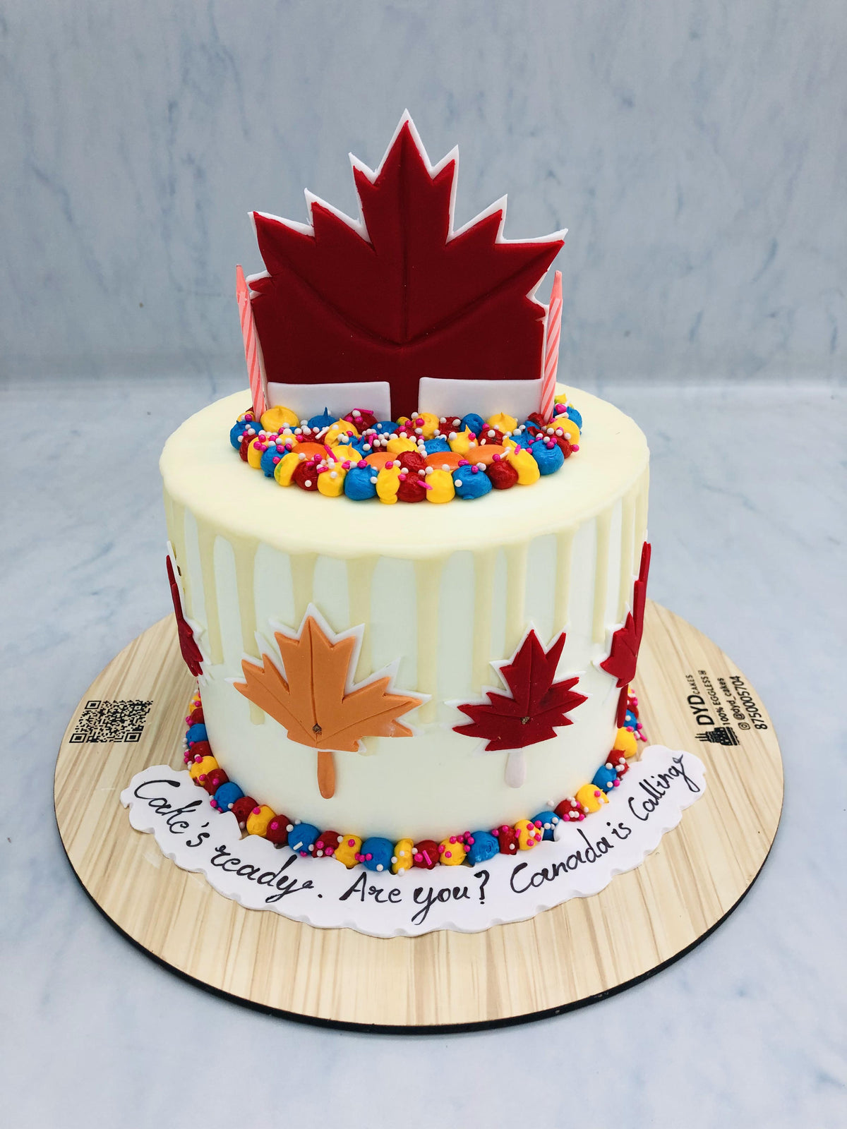 Canada Calling Theme White Cake