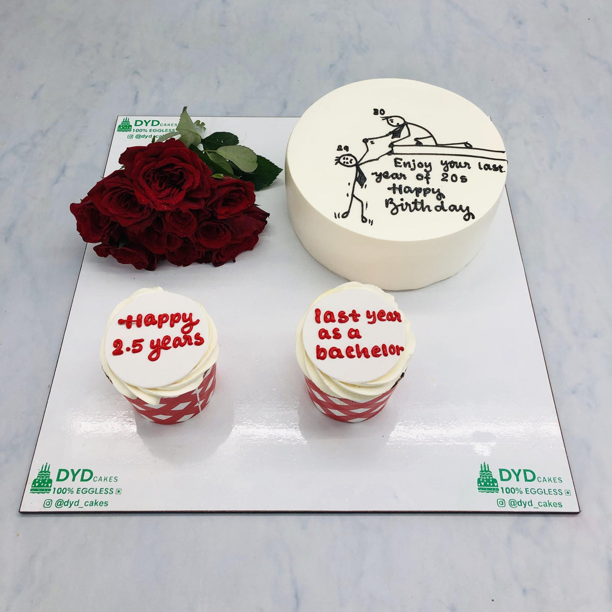 Anniversary Theme Roses- Cupcake Combo