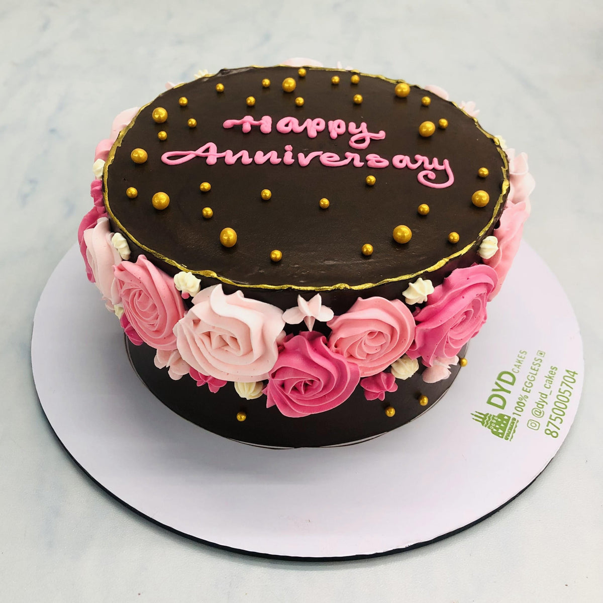 Anniversary Theme Chocolate Cake