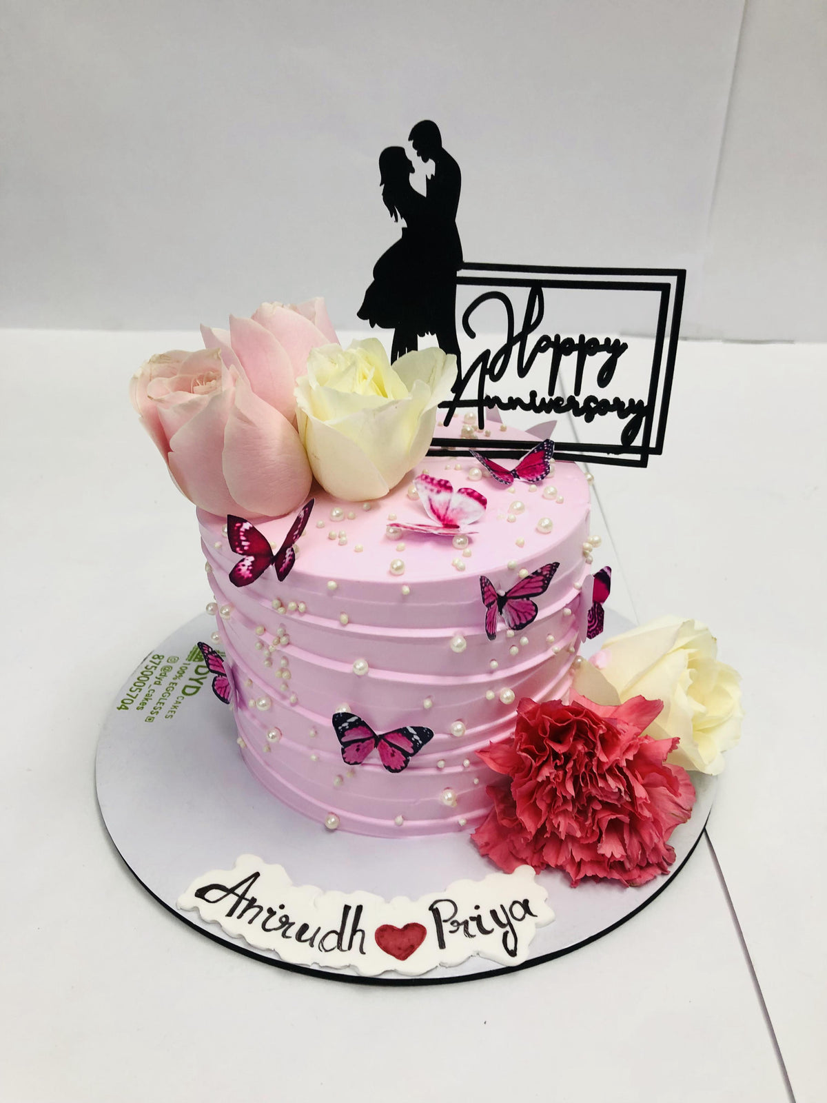 Anniversary Theme Floral- Butterfly Cake