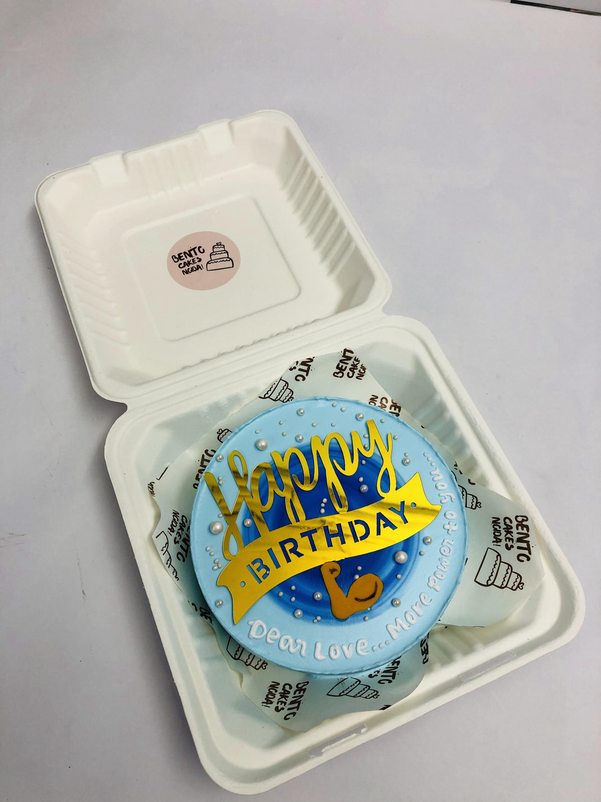 Gym Theme Blue Bento Cake