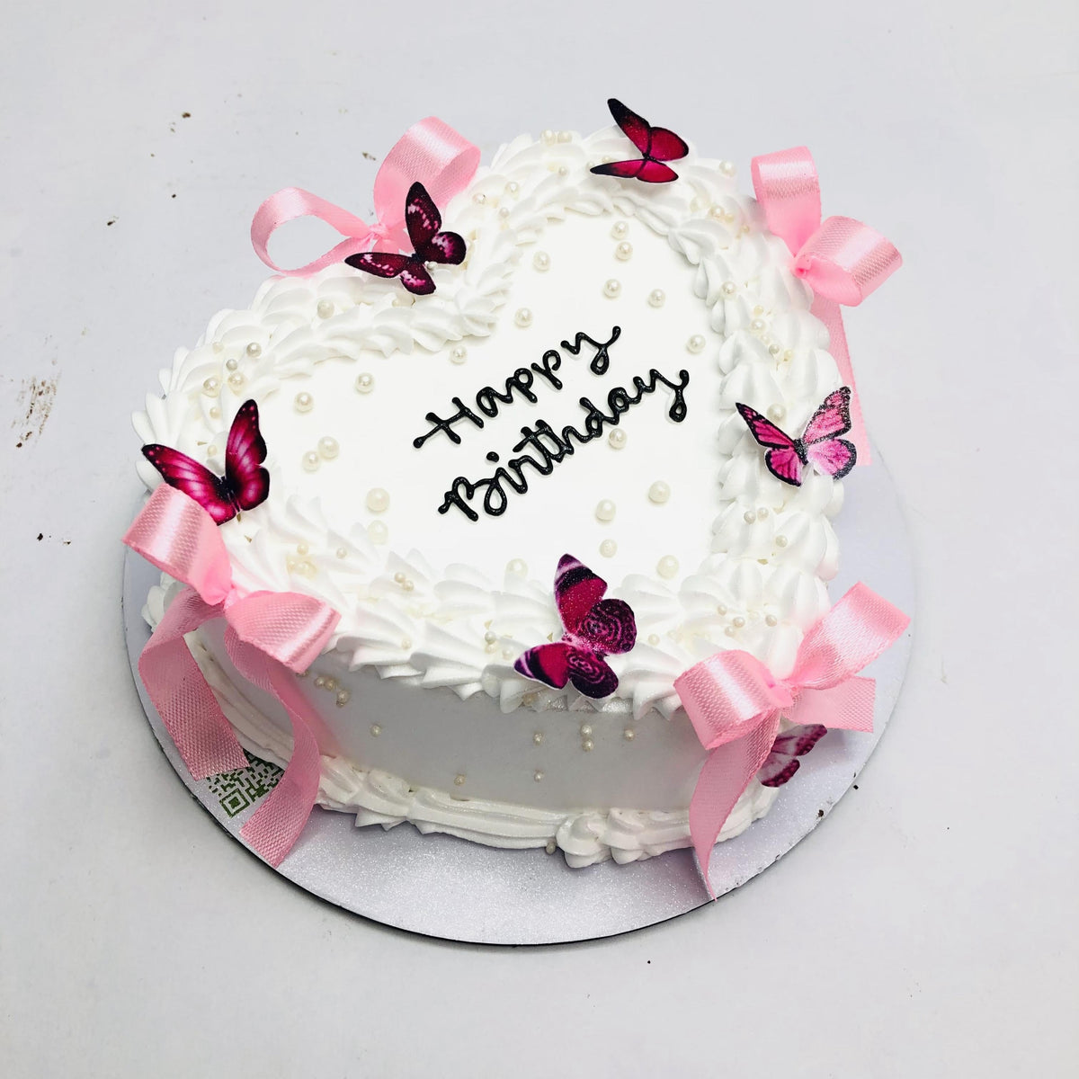 Butterfly Theme Aesthetic Heart Cake