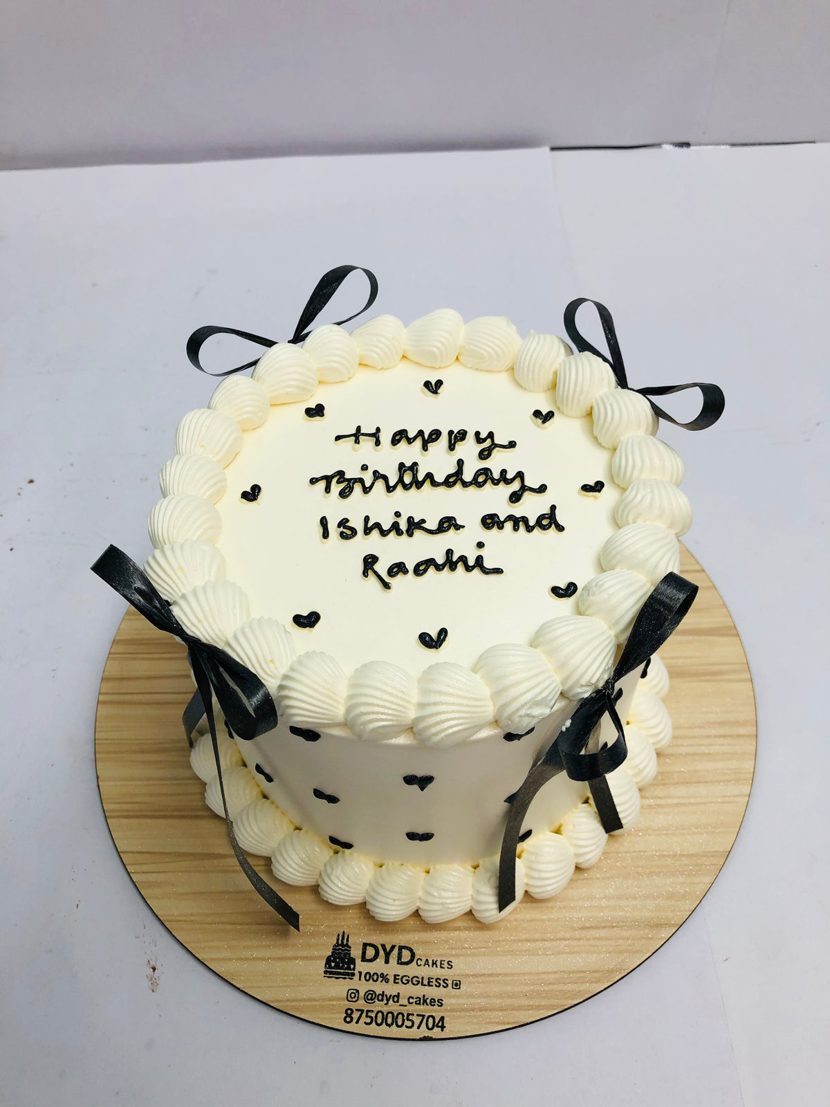 Aesthetic Off-white Birthday Cake