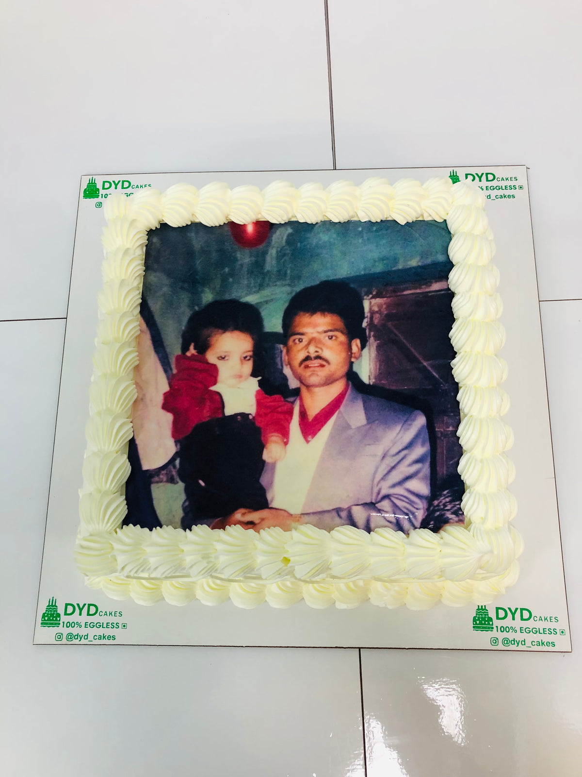 Father-Son Photo Theme Birthday Cake