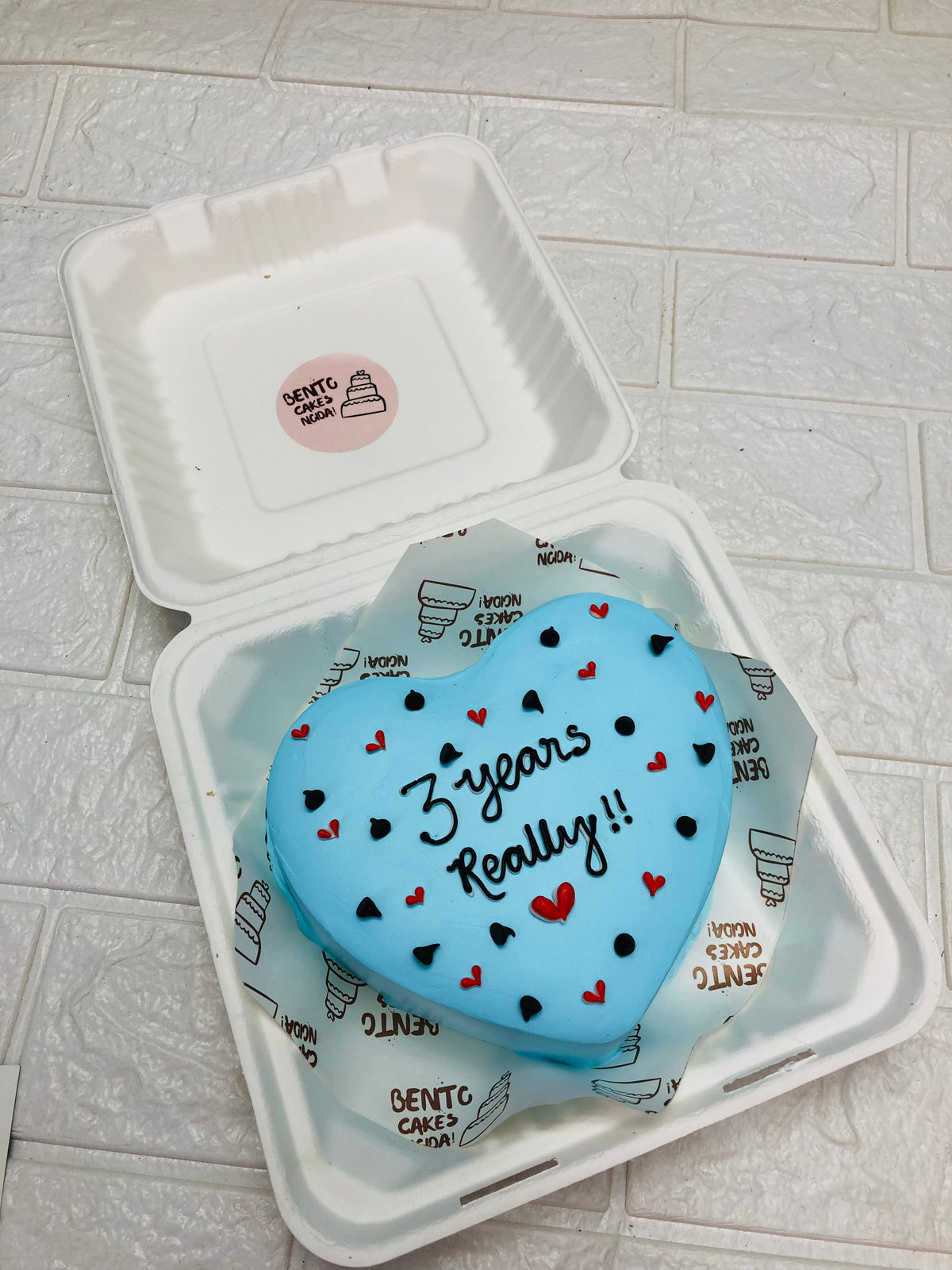 Anniversary Theme Blue Heart Bento