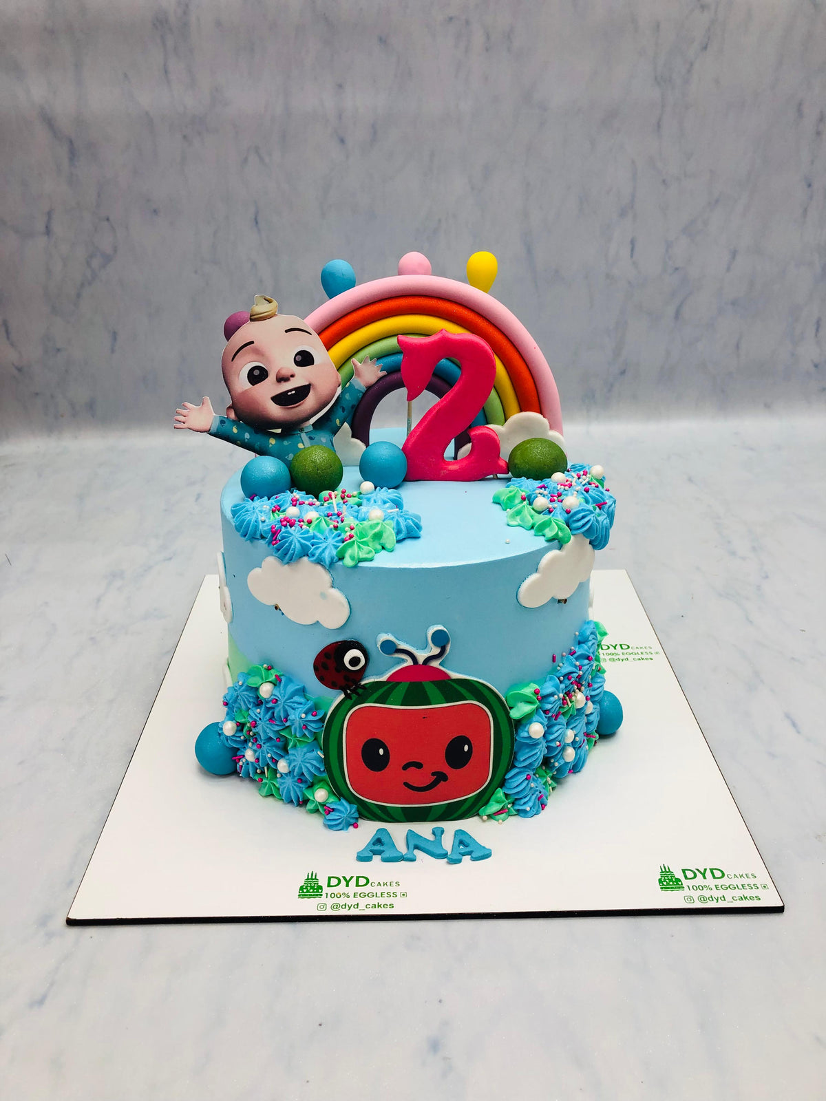 Coco melon Kids Rainbow Cake