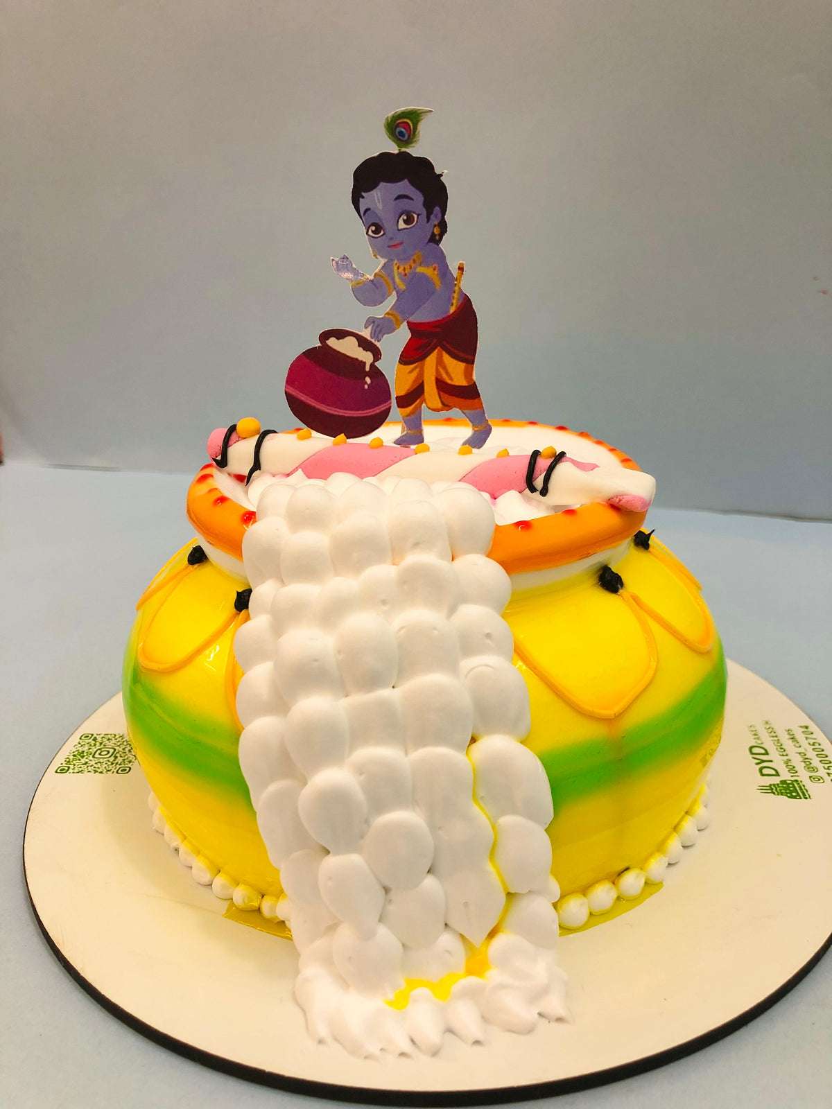 Janmashtami Krishna Yellow Matki Cake