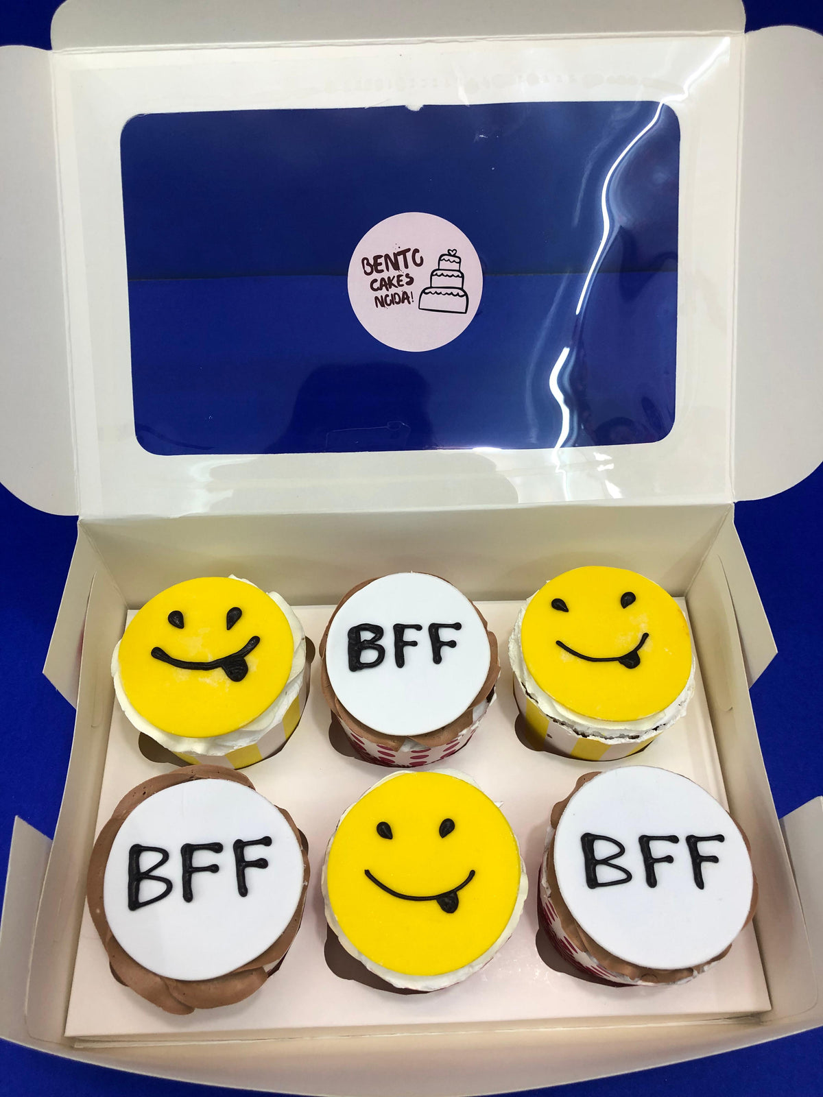 White Yellow BFF Cup Cakes Combo